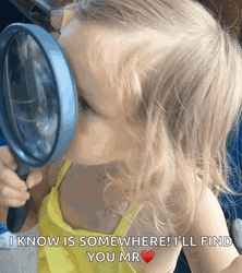Magnifying Glass I'll Find You Blonde Cute Gir GIF