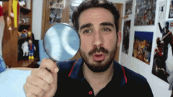 Magnifying Glass Magnify Bearded Man GIF