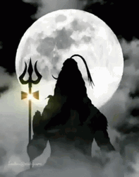 Mahadev Shiv Ji Moon Shadow Trident