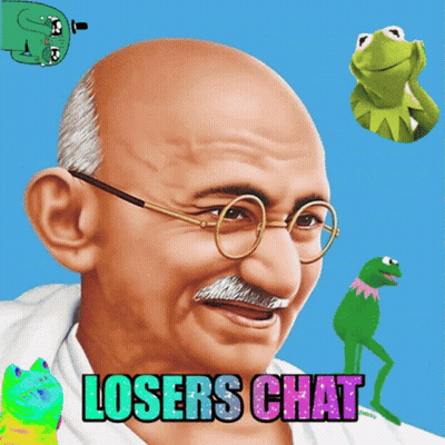 Mahatma Gandhi And Kermit The Frog Losers Chat GIF