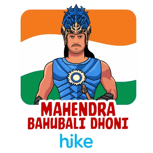 Mahendra Bahubali Dhoni Cartoon Sticker