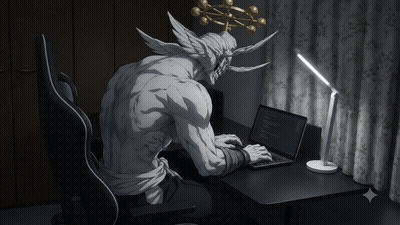 MahoragaTyping GIF