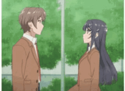 Mai Giving Azusagawa A Boop GIF