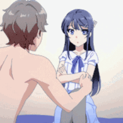 Mai Sakurajima Kick Yuma Kunimi GIF