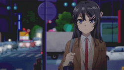 Mai Sakurajima Walking At Night GIF