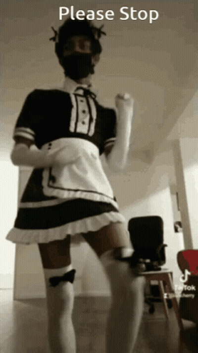 Maid Costume Person Dancing Please Stop GIF
