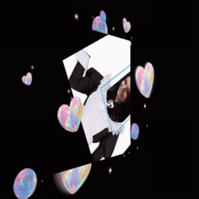Maid Costume Woman Surrounded By Hearts And Bubbles GIF