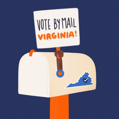 Mailbox With Vote By Mail Virginia Sign GIF