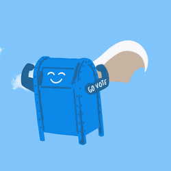 Mailing Blue Box Animated Flying GIF