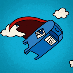 Mailing Superhero Animated Flying Mailbox GIF
