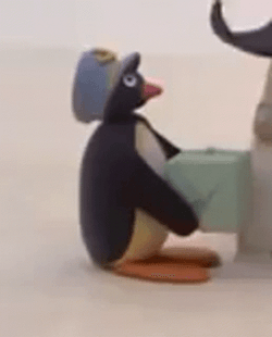 Mailman Pingu Shaking Head GIF