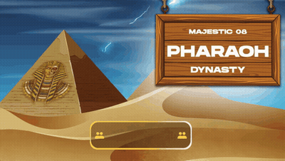 Majestic 08 Pharaoh Dynasty Sign With Pyramids GIF