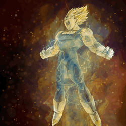 Majin Vegeta Electric Shock GIF