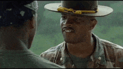 Major Payne Confronting Scared Cadet GIF