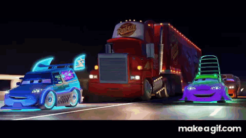 Make A GIF Screen With Cars And Truck From Cars GIF