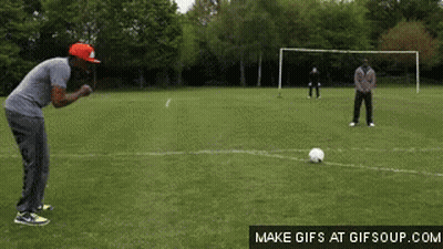 Make Gifs At Gifsoup.com Is Displayed At The Bottom Of A Soccer Field GIF