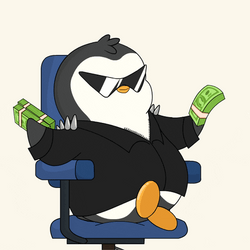 Make It Rain Money Penguin GIF