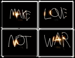 Make Love Not War Neon GIF