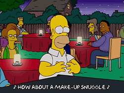 Make Up Snuggle Homer Snuggle GIF