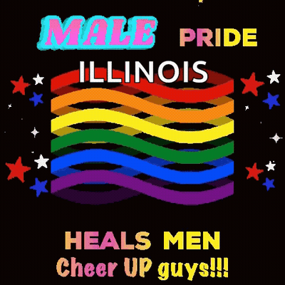 Male Pride Illinois Rainbow Poster GIF