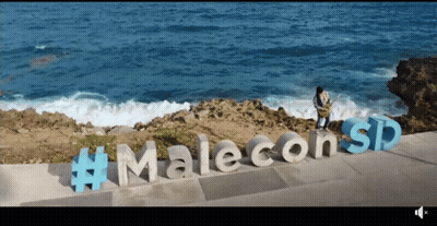 Malecon Sign On Road GIF