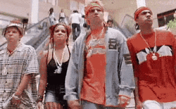 Malibus Most Wanted Jamie Kennedy And Three People Walking Like Gangsters GIF