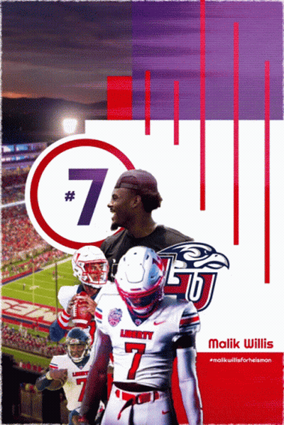Malik Willis #7 Liberty Football Poster GIF
