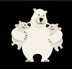 Mama Bear Hug Babies Sticker GIF