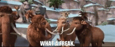 Mammoths Saying What A Freak GIF