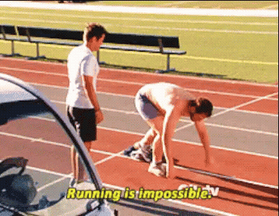 Man About To Run Saying Running Is Impossible GIF