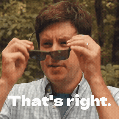 Man Adjusts Sunglasses Saying That's Right GIF