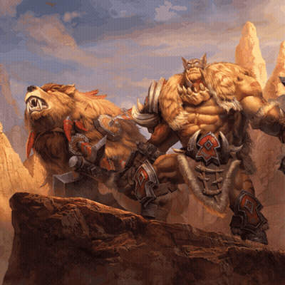 Man And Bear Standing Together GIF