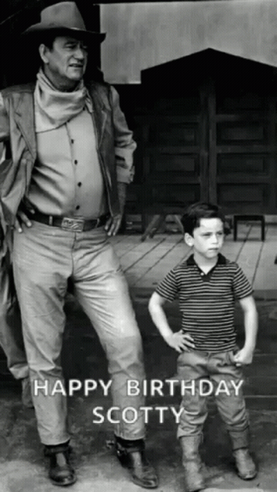 Man And Boy Black And White Happy Birthday Scotty GIF