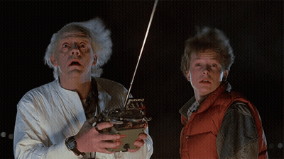 Man And Boy Looking Up Holding Radio GIF