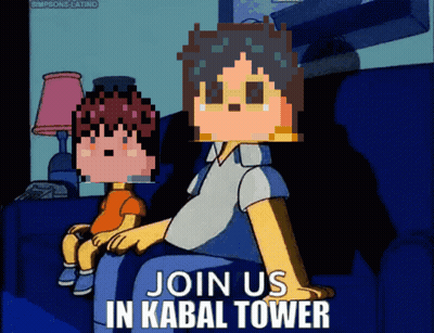 Man And Boy Sitting On Couch Join Us In Kabal Tower GIF