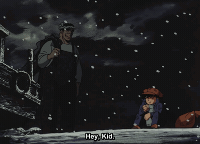Man And Boy Standing In Snow Hey Kid GIF