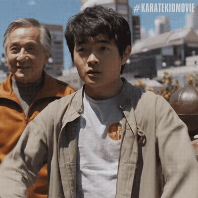 Man And Boy With #Karatekidmovie GIF
