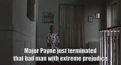 Man And Child Walking Down Hallway Major Payne Just Terminated That Bad Man With Extreme Prejudice GIF