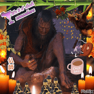 Man And Cup Saying Cozy Day GIF