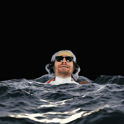 Man And Dog Playing In Pool GIF
