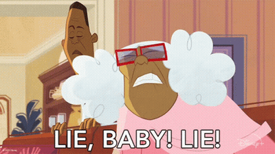 Man and Elderly Woman Lie Baby Lie