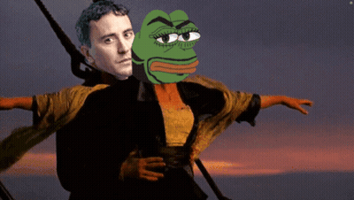 Man And Frog On A Boat GIF