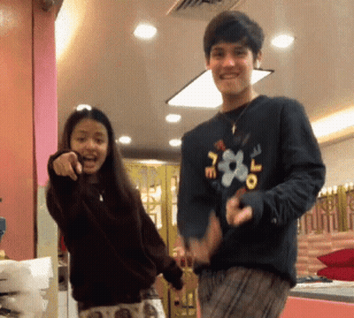 Man And Girl Dancing, Girl Pointing GIF