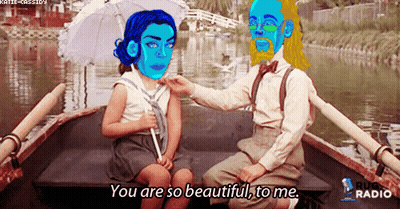 Man And Girl In Boat Saying You Are Beautiful GIF