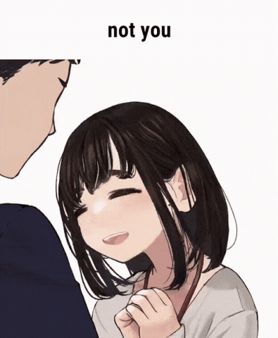 Man And Girl Looking At Each Other Saying Not You GIF