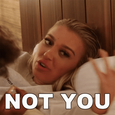 Man And Girl Looking At Each Other Saying Not You GIF
