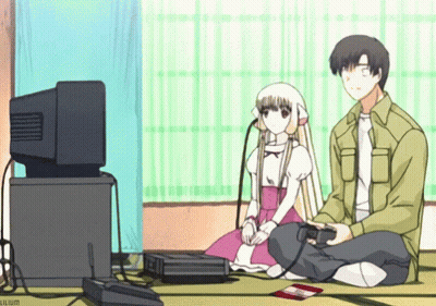 Man And Girl Playing Video Game GIF