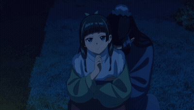 Man And Girl Sitting On Grass At Night GIF