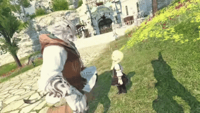 Man And Girl Standing In Field GIF