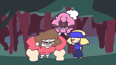 Man And Girl Standing In Forest GIF
